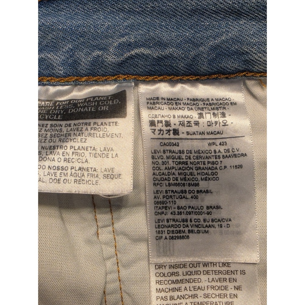 Levi's 501 Cut Off Denim Shorts Womens W31 High Rise Button Fly Distressed Blue - Picture 8 of 13